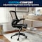 Flash Furniture Mesh Contemporary Chair, 17-1/4" to 20-3/4", Adjustable Arms, Black LeatherSoft/Mesh BL-X-5M-LEA-GG - alternate 2